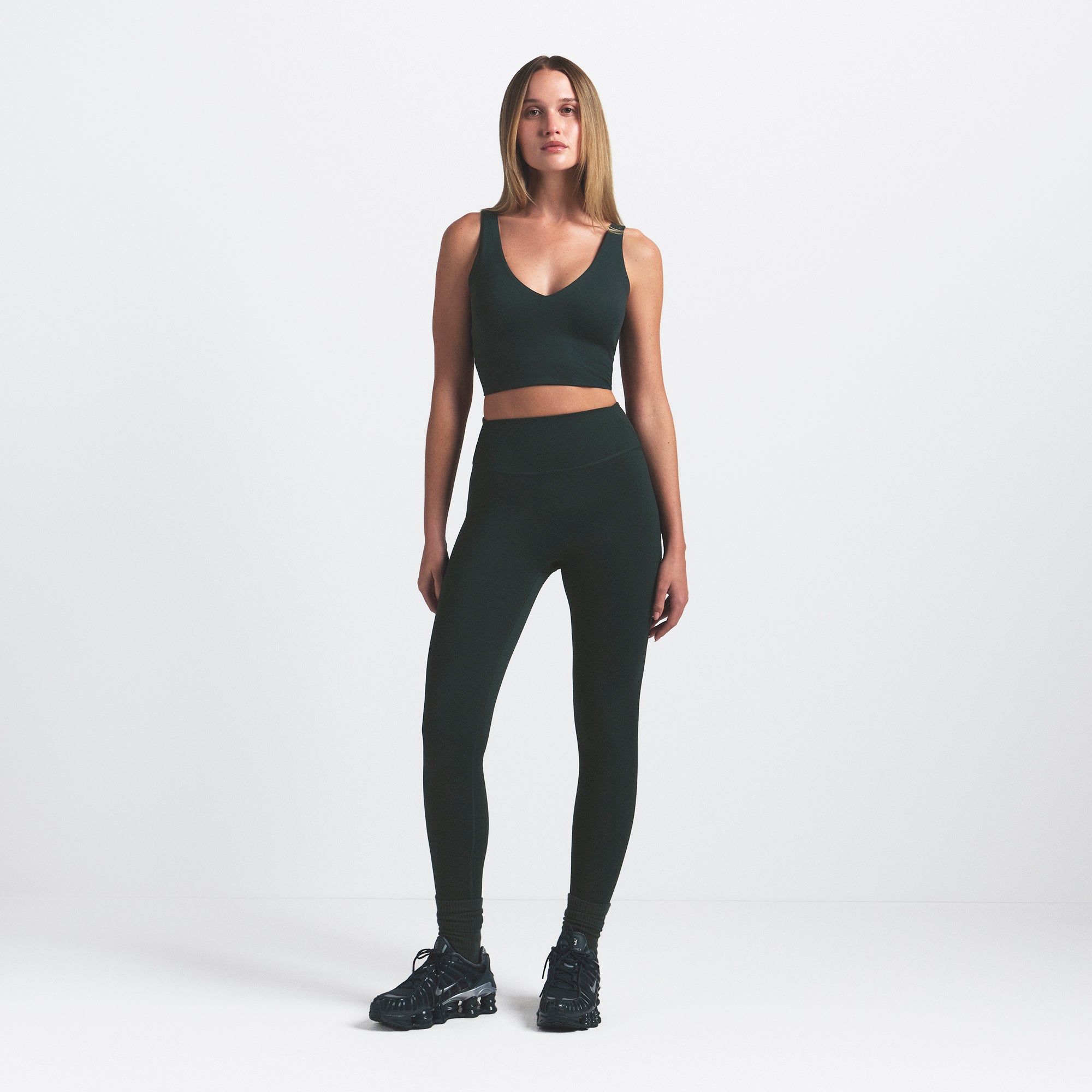 NikeSKIMS MATTE V-NECK BRA TOP | DARK TEAL