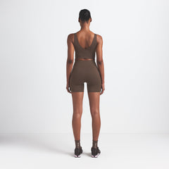 NikeSKIMS MATTE V-NECK BRA TOP | DARK SEPIA