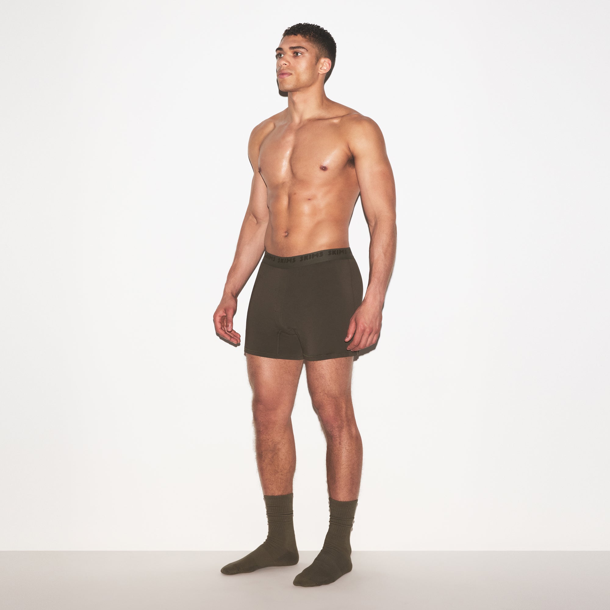 SKIMS STRETCH MENS KNIT BOXER | LODEN