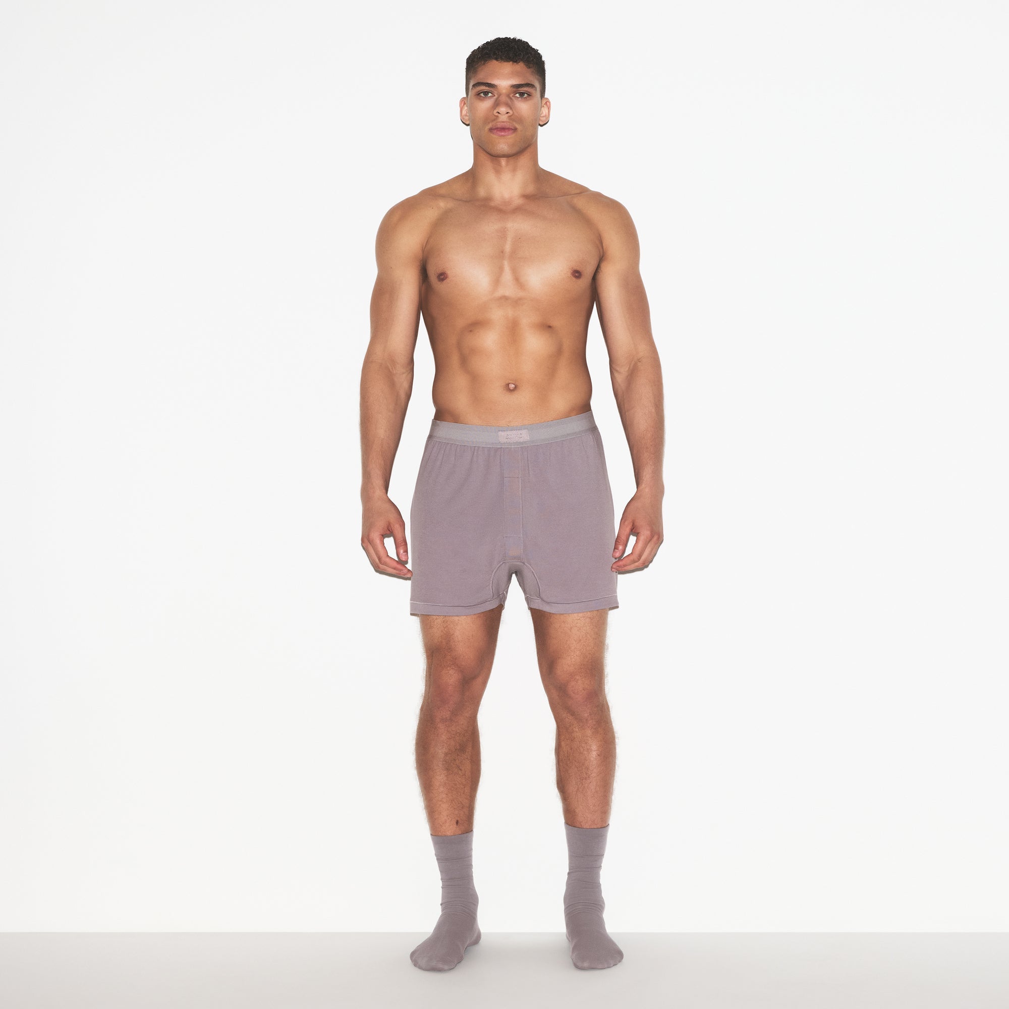 SKIMS COTTON MENS KNIT BOXER | ZINC