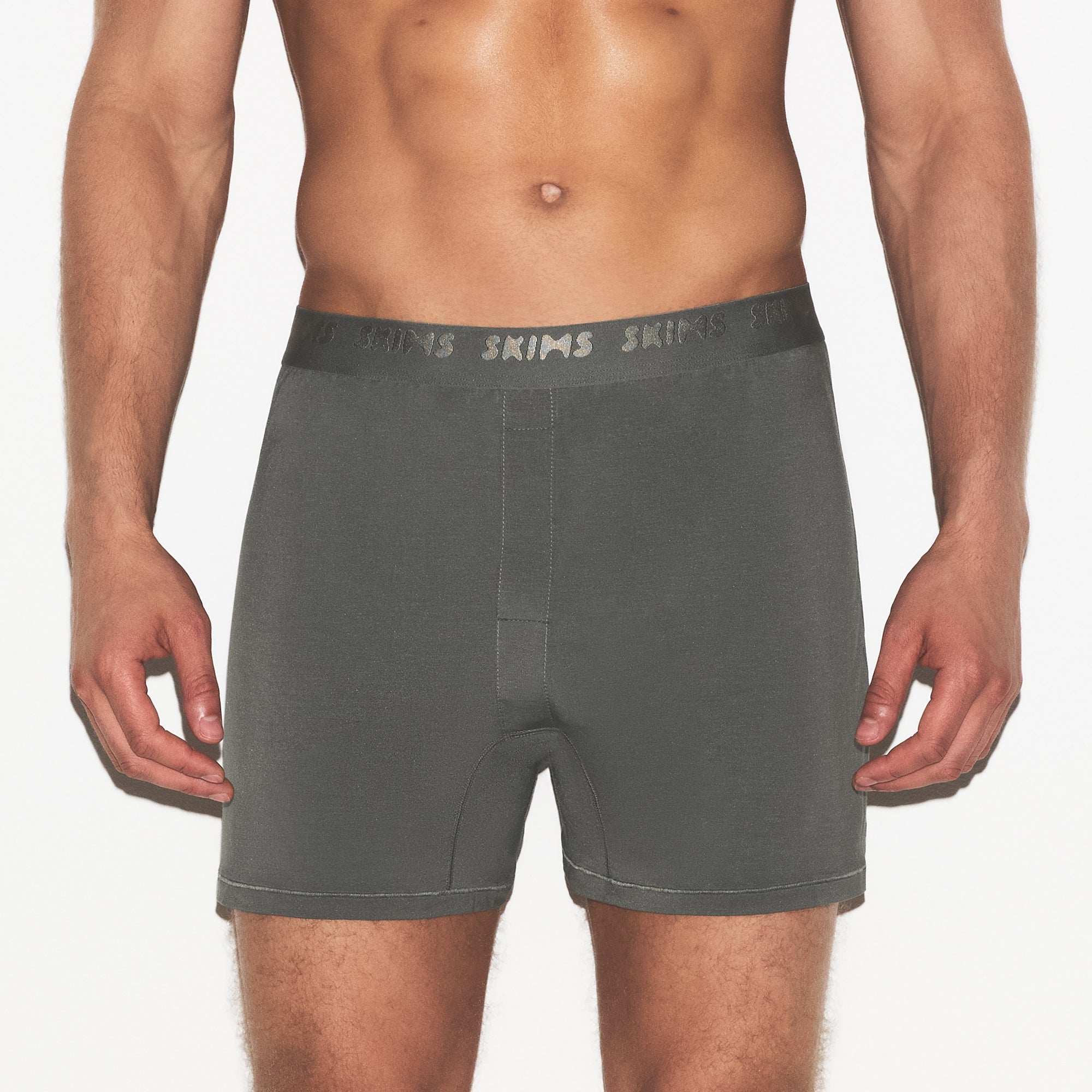 SKIMS STRETCH MENS KNIT BOXER 3-PACK | GUNMETAL MULTI