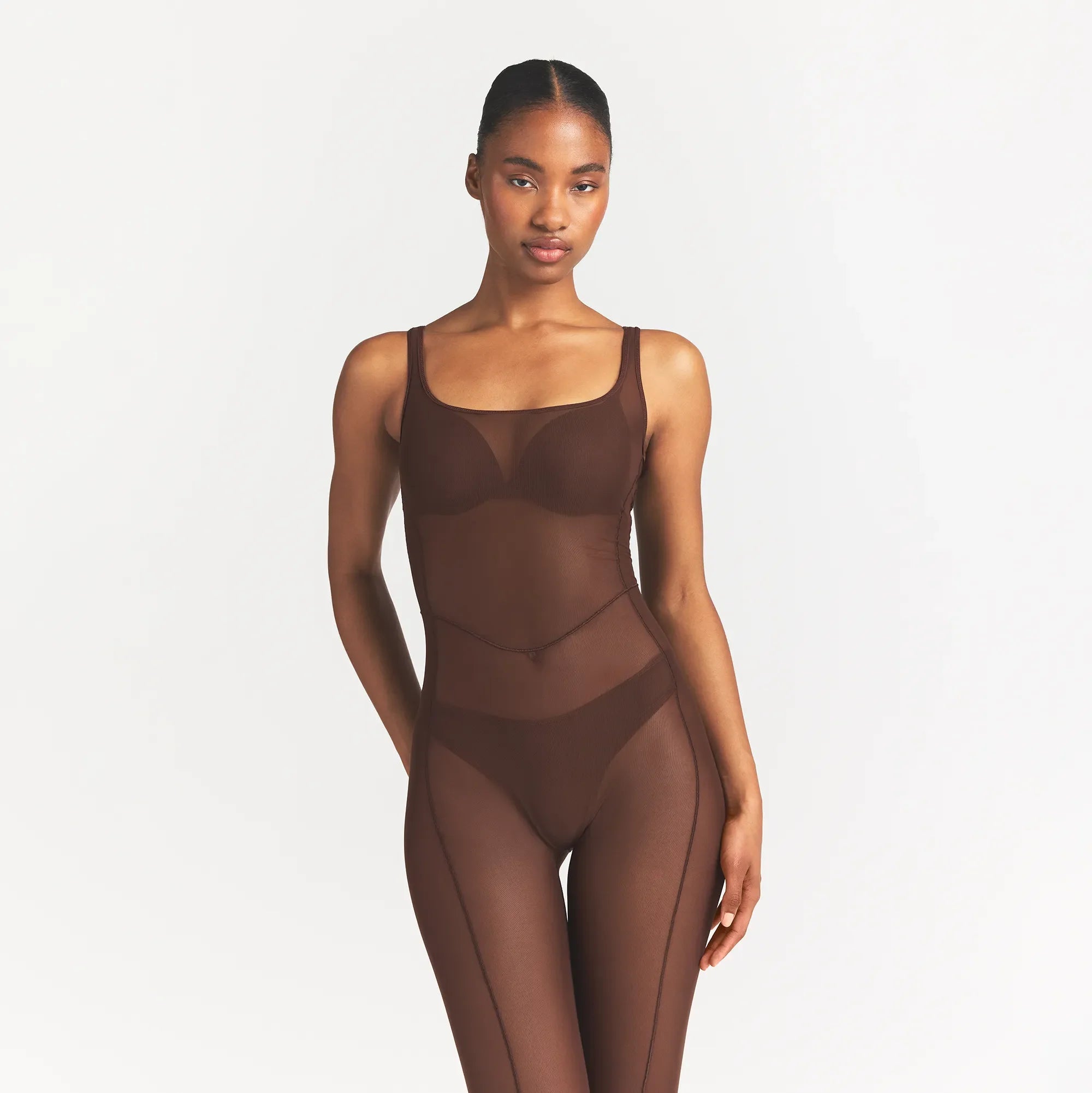 POWER MESH SHAPEWEAR CATSUIT | COCOA