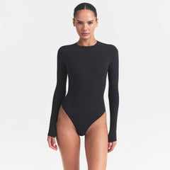 FITS EVERYBODY LONG SLEEVE CREW NECK BODYSUIT | ONYX