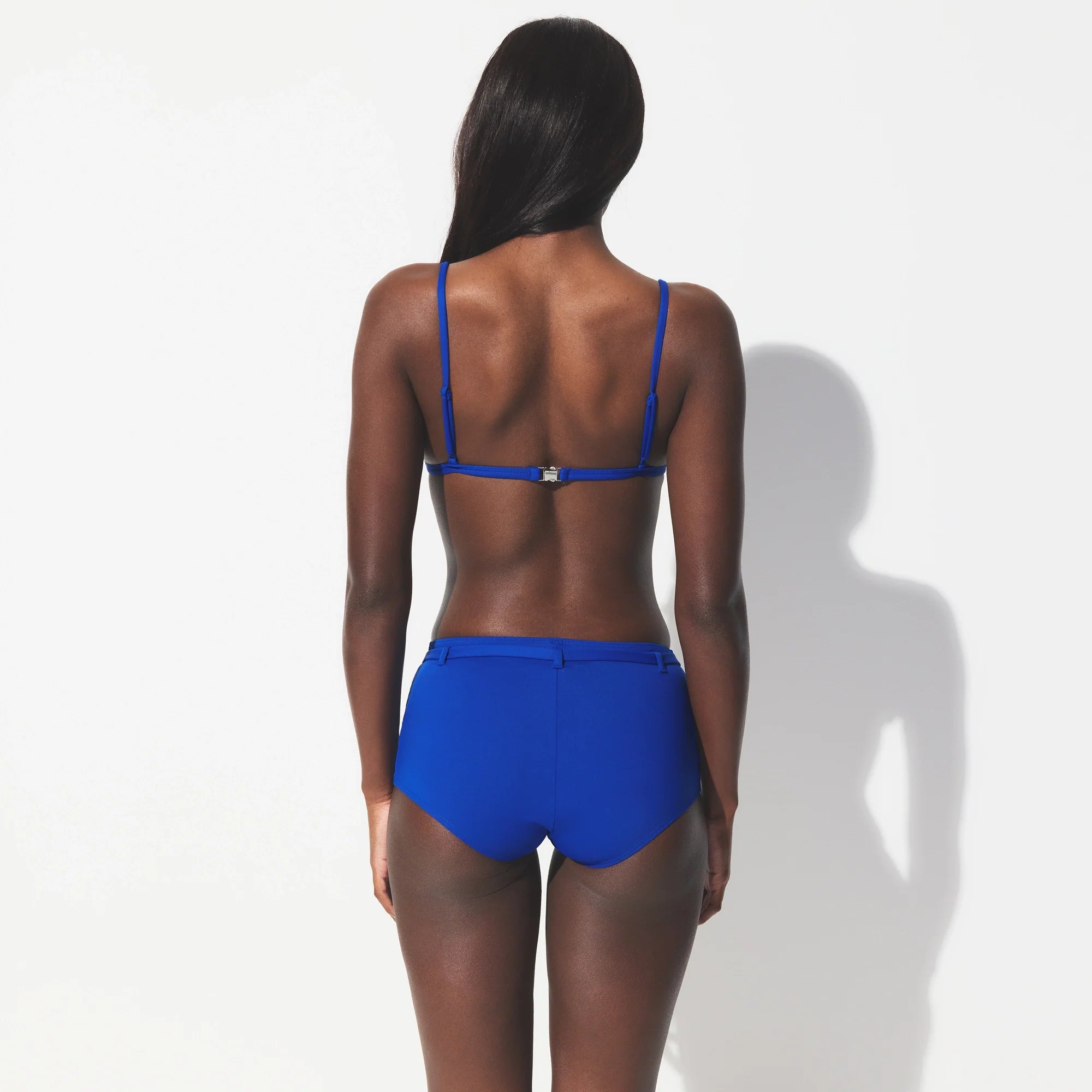 ICONIC SWIM BELTED BOY SHORT BIKINI BOTTOM | COBALT