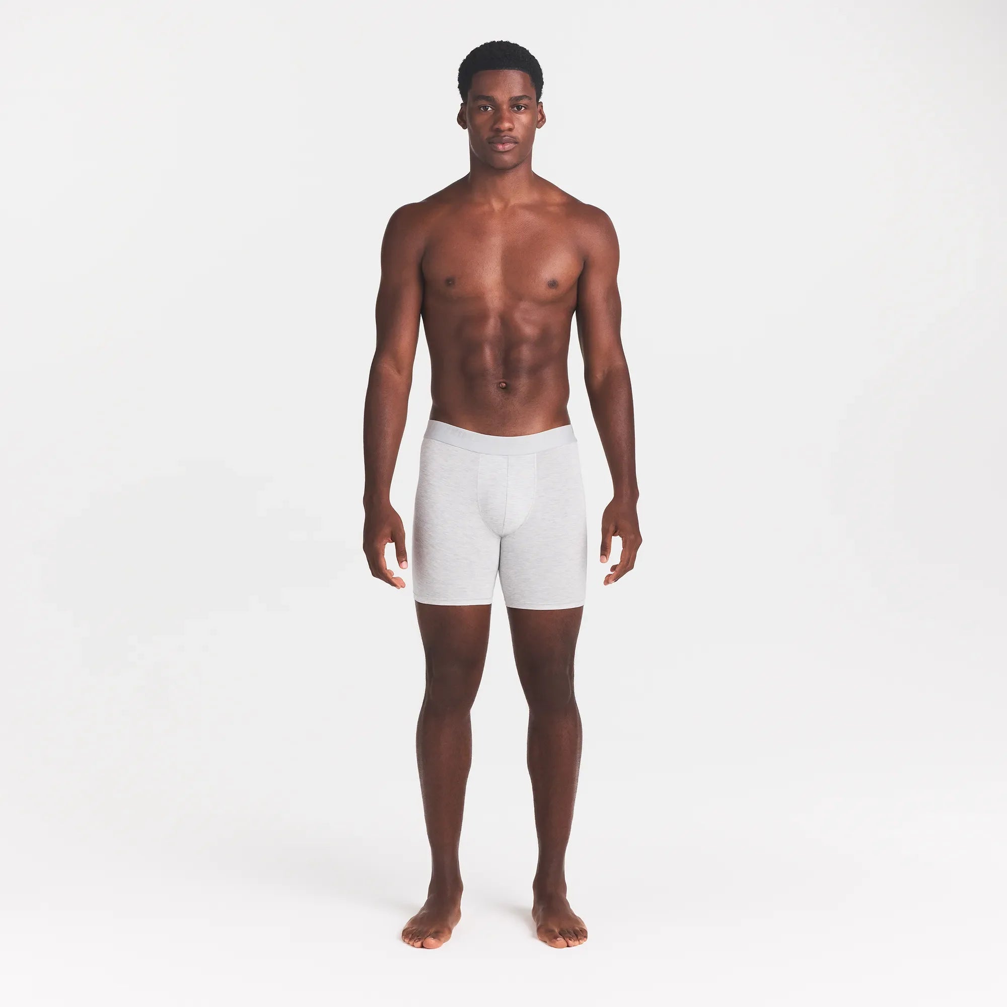 SKIMS STRETCH MENS 5" BOXER BRIEF | LIGHT HEATHER GREY