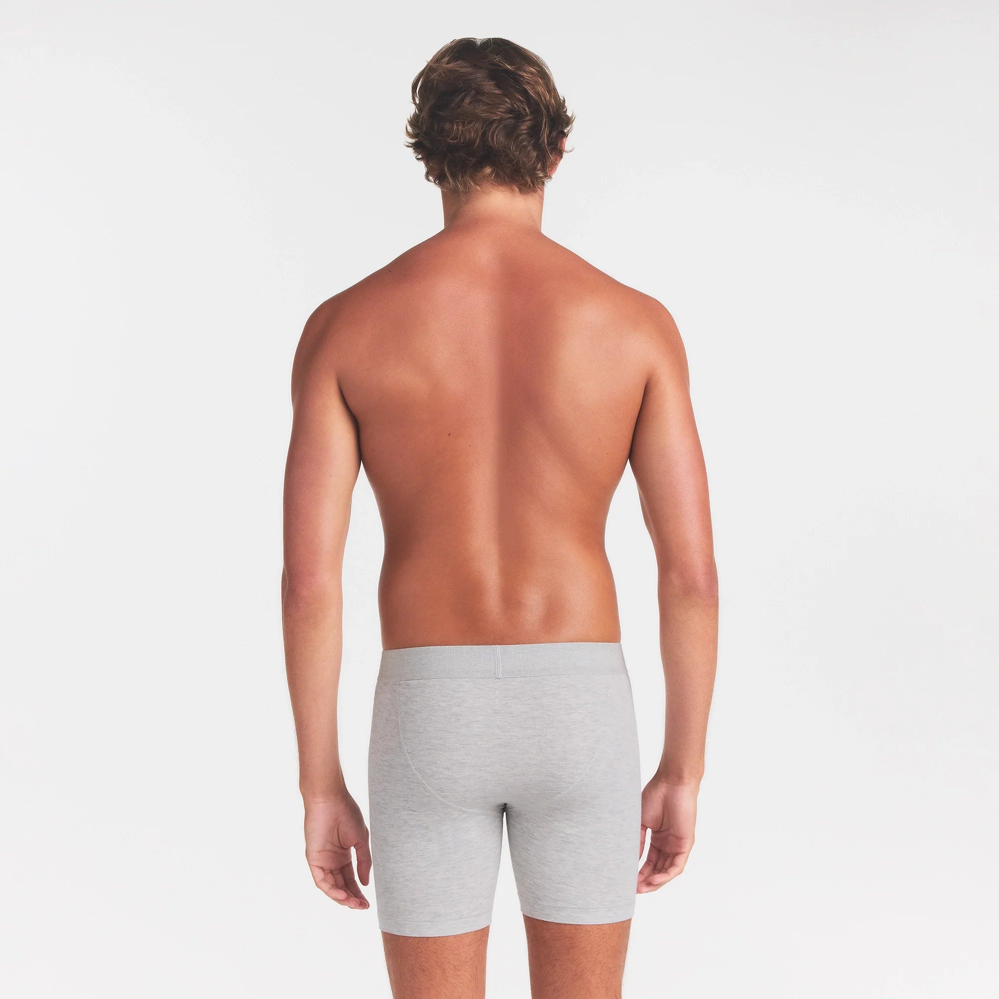 SKIMS COTTON MENS 5" BOXER BRIEF | LIGHT HEATHER GREY