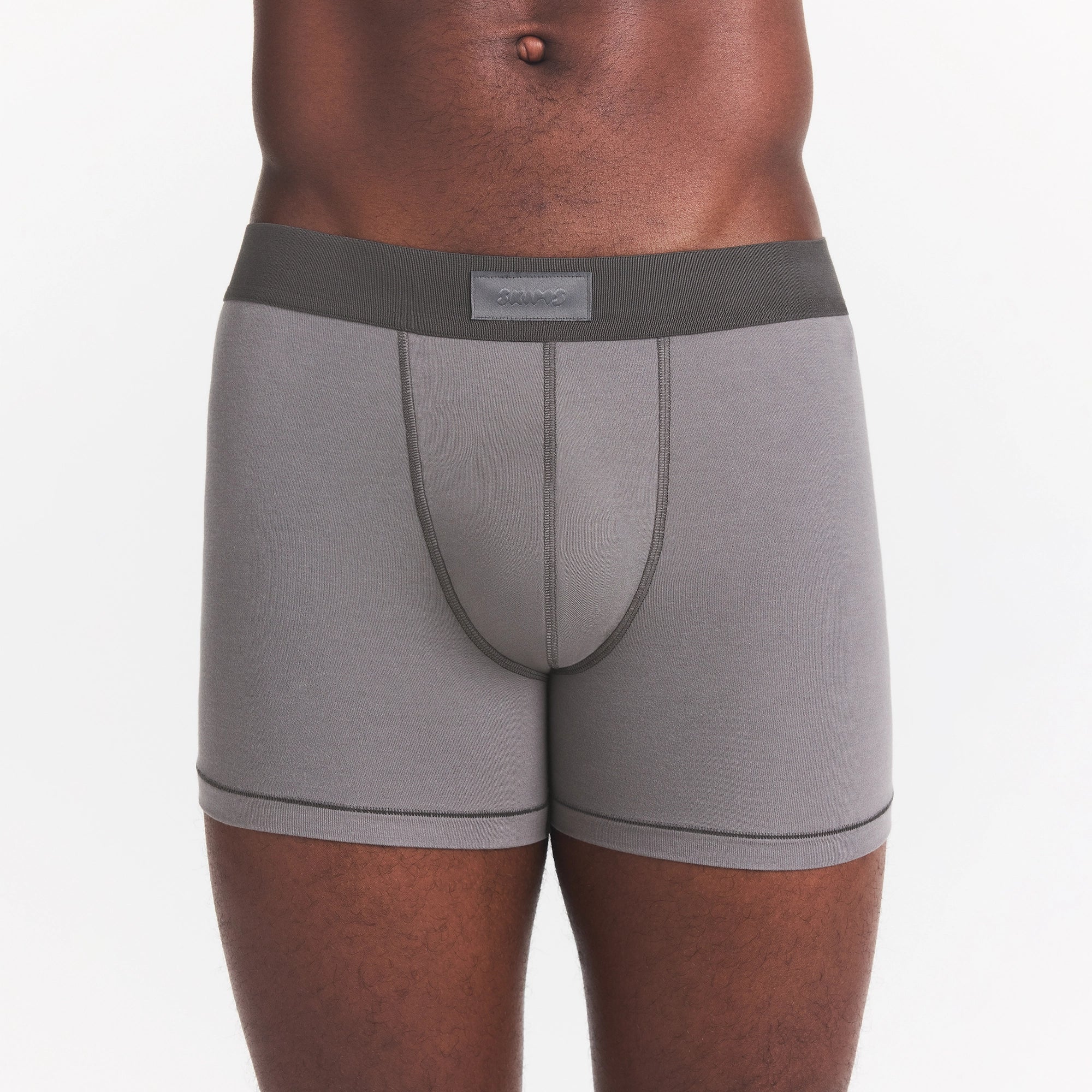 SKIMS COTTON MENS 3" BOXER BRIEF | WASHED GUNMETAL