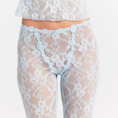 STRETCH LACE CAPRI | POWDER BLUE