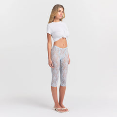 STRETCH LACE CAPRI | POWDER BLUE