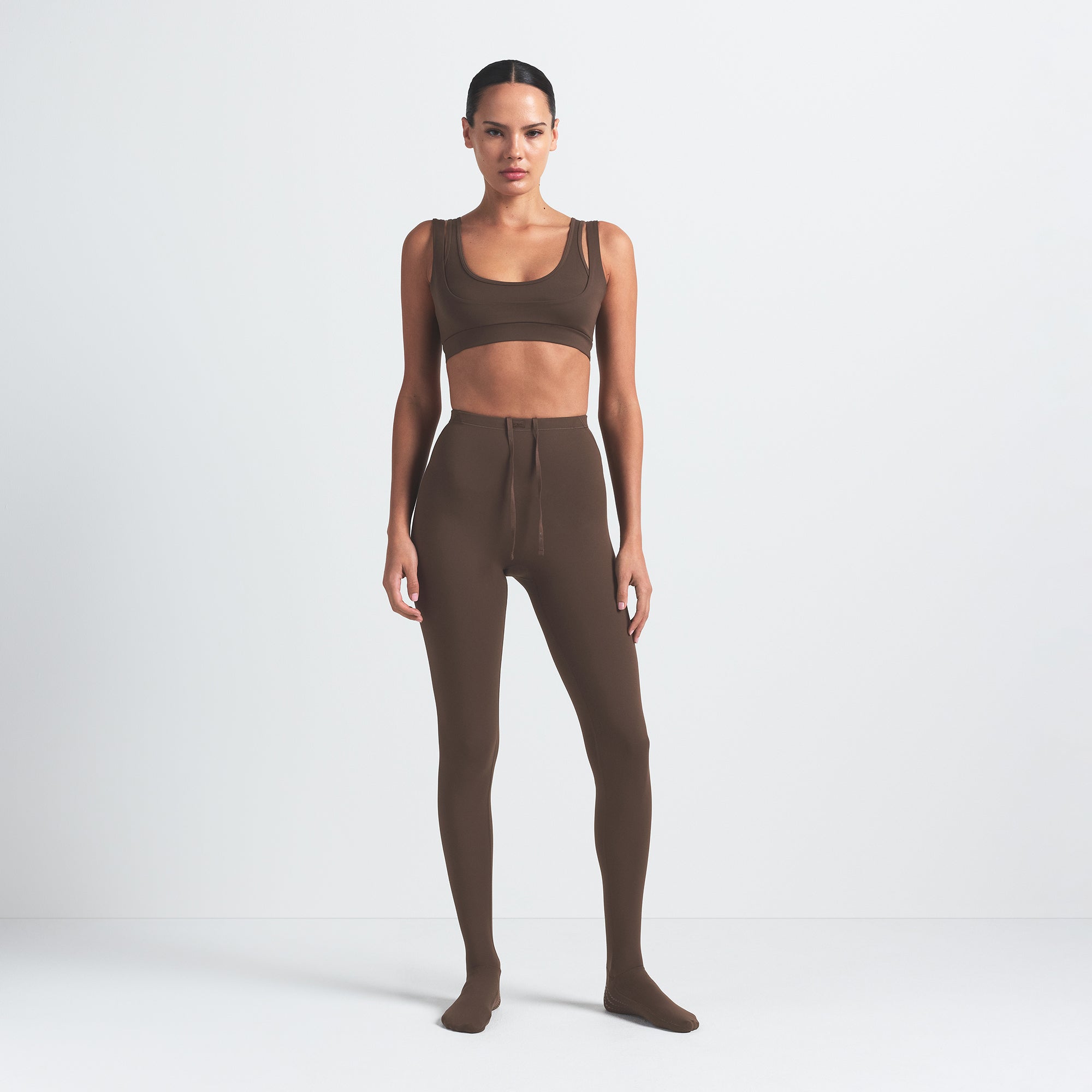 NikeSKIMS MATTE FOOTSIE GRIP LEGGING | DARK SEPIA