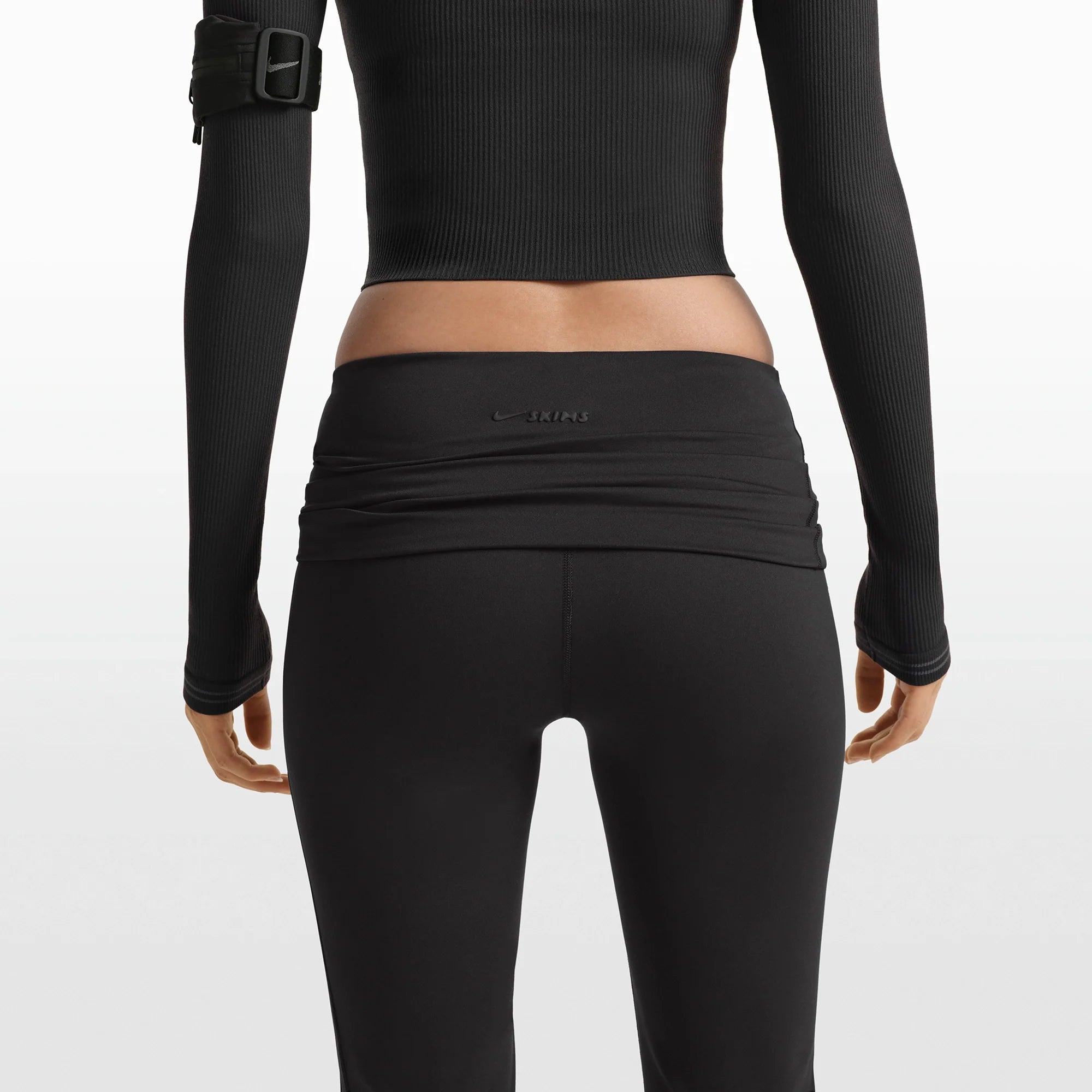 NikeSKIMS MATTE FOLDOVER SLIM FLARE LEGGING | OBSIDIAN
