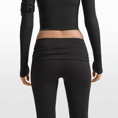 NikeSKIMS MATTE FOLDOVER SLIM FLARE LEGGING | OBSIDIAN