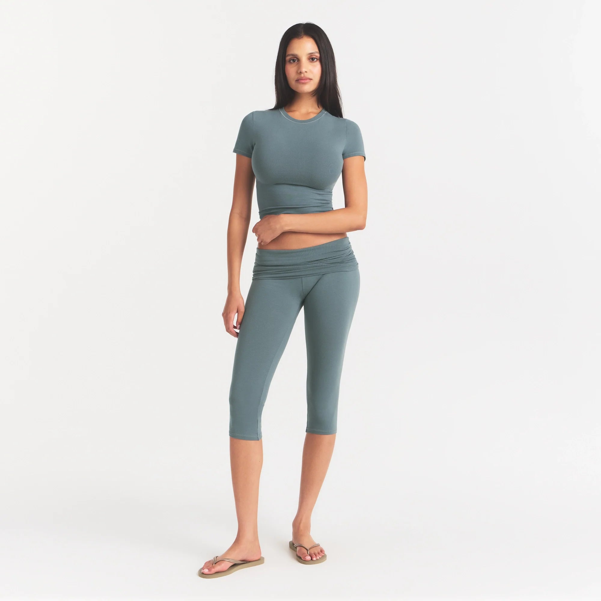 COTTON JERSEY FOLDOVER CAPRI | KYANITE