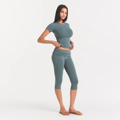 COTTON JERSEY FOLDOVER CAPRI | KYANITE
