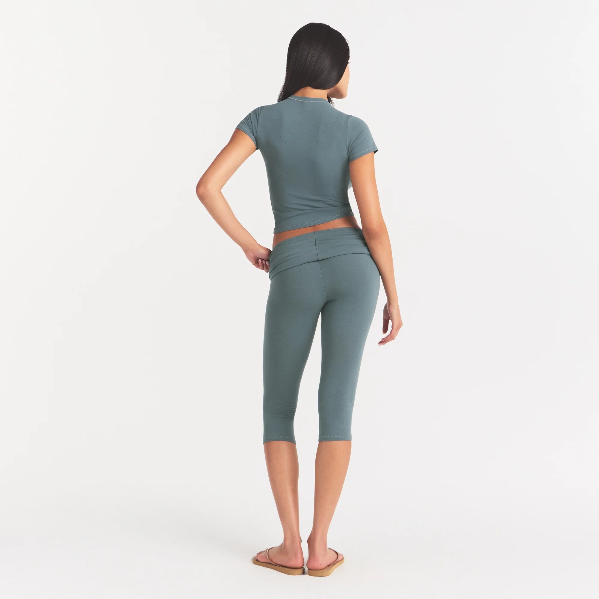 COTTON JERSEY FOLDOVER CAPRI | KYANITE