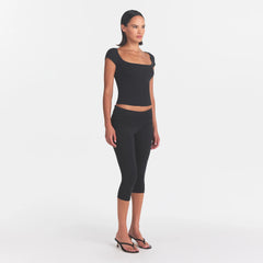 COTTON JERSEY FOLDOVER CAPRI | SOOT