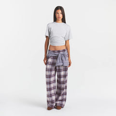 FLANNEL SLEEP OVERSIZED PANT | IRIS MICA PLAID