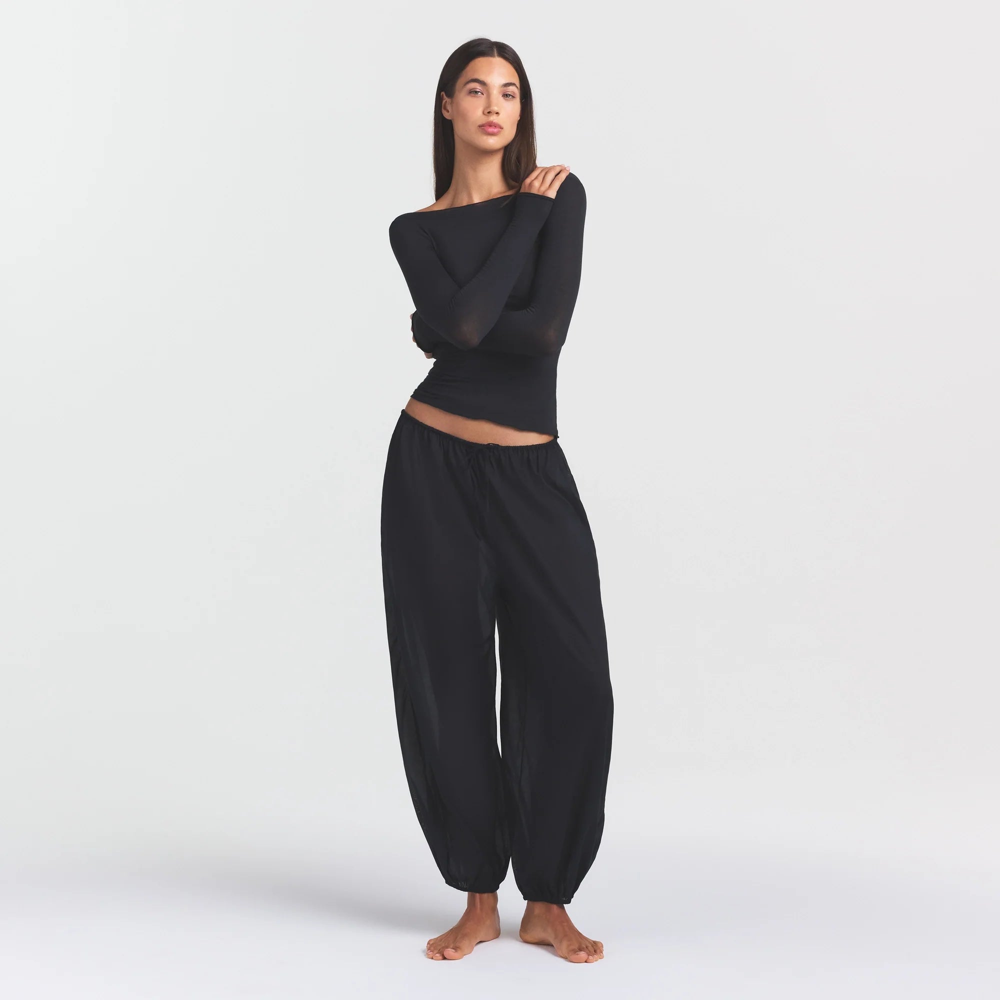VOILE SLEEP BALLOON PANT | ONYX