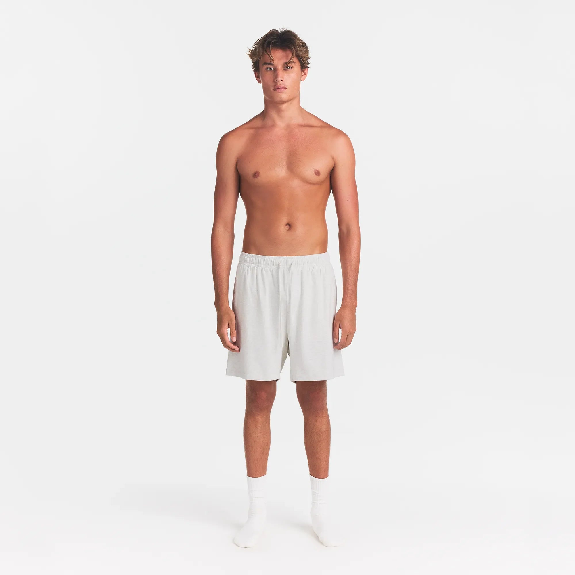 JERSEY LOUNGE MENS RELAXED SHORT | CHALK HEATHER