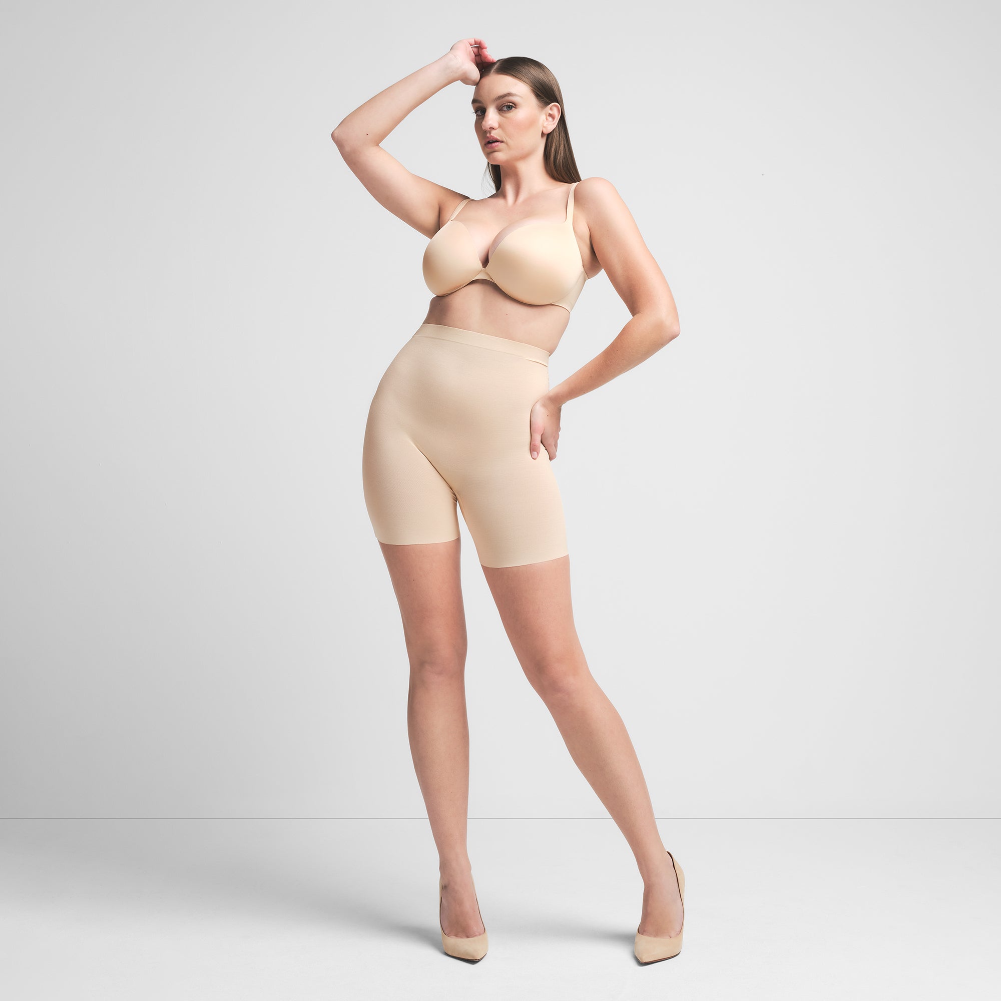 SHEER SCULPT LOW BACK SHORT | SAND