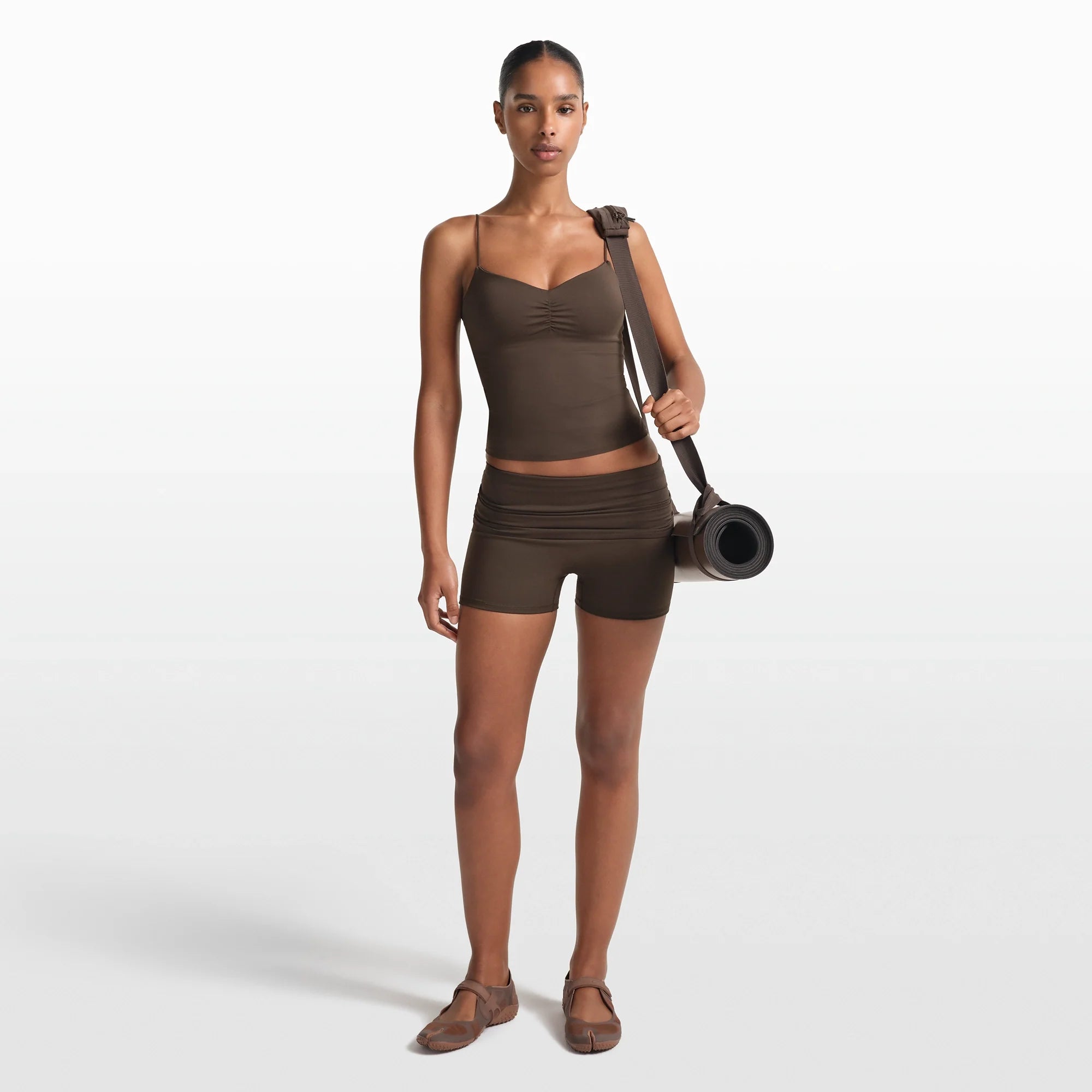 NikeSKIMS MATTE 3" FOLDOVER SHORT | DARK SEPIA