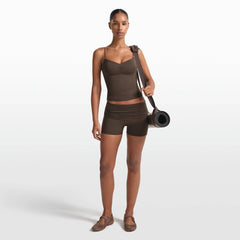 NikeSKIMS MATTE 3" FOLDOVER SHORT | DARK SEPIA