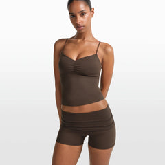 NikeSKIMS MATTE 3" FOLDOVER SHORT | DARK SEPIA