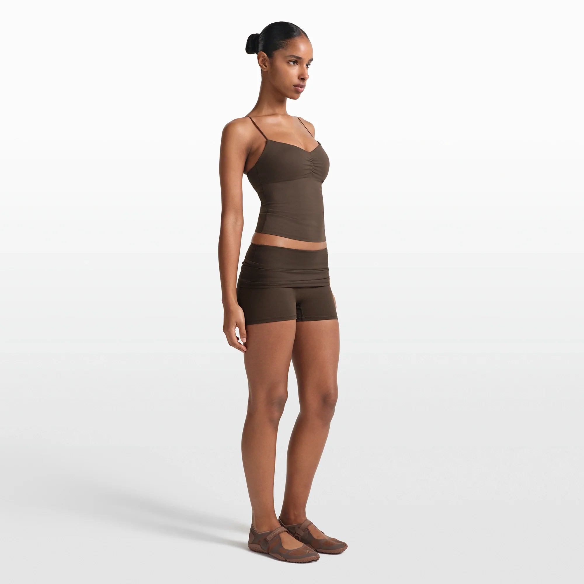NikeSKIMS MATTE 3" FOLDOVER SHORT | DARK SEPIA