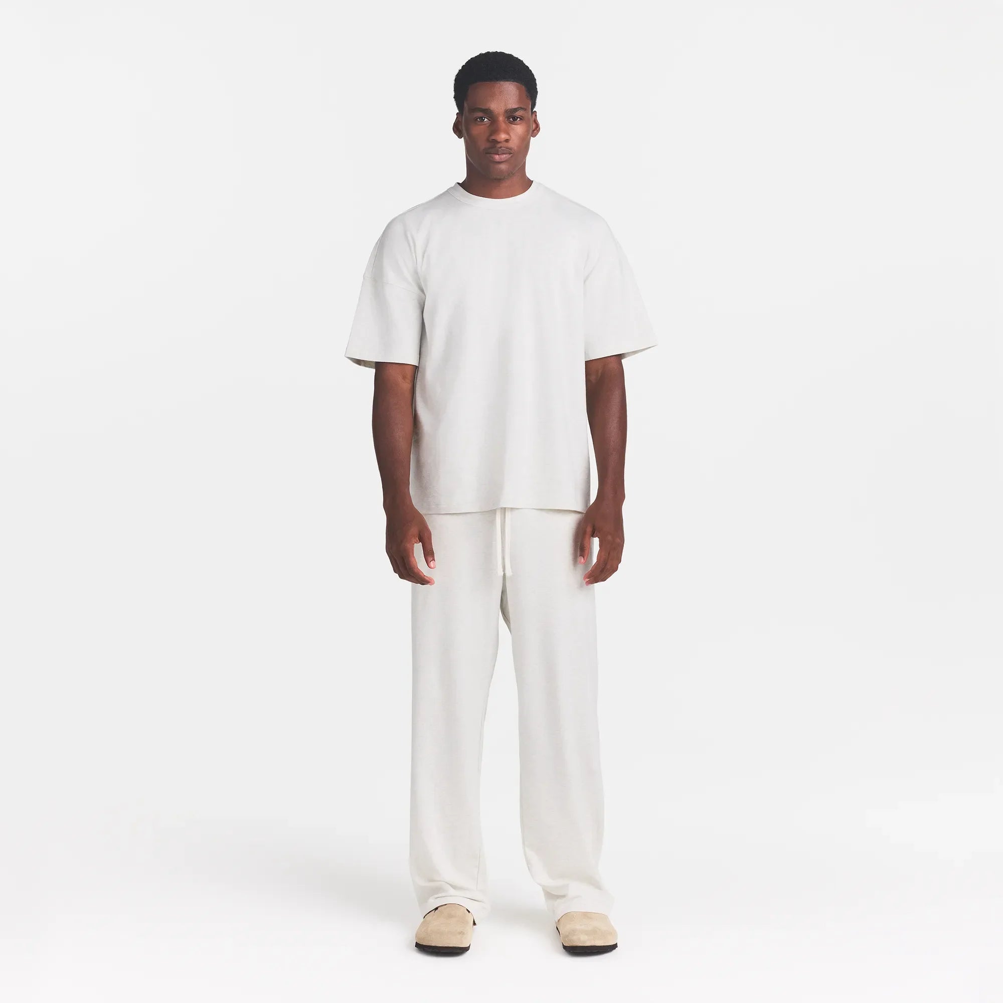 JERSEY LOUNGE MENS RELAXED STRAIGHT LEG PANT | CHALK HEATHER