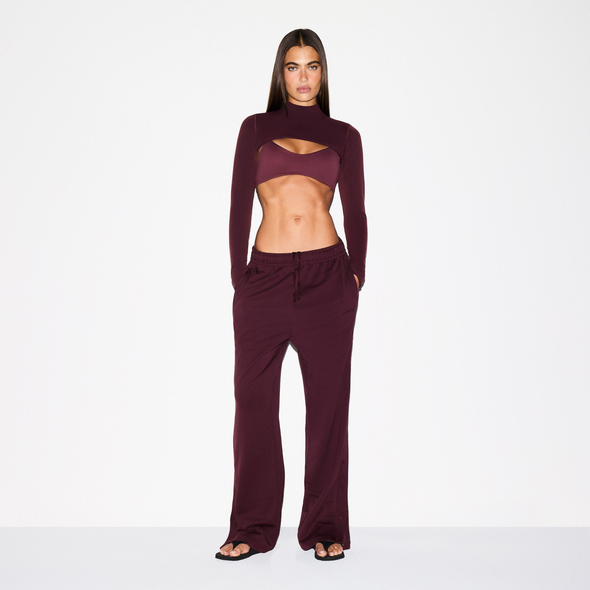 NikeSKIMS MATTE TRICOT SIDE SNAPS PANT | CURRANT