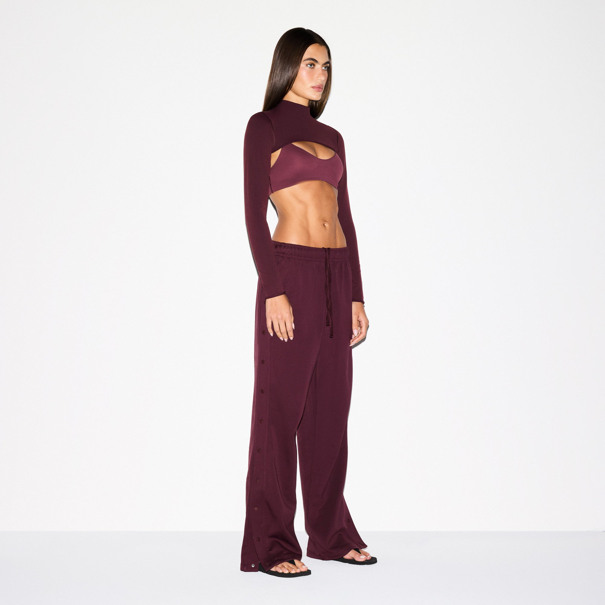 NikeSKIMS MATTE TRICOT SIDE SNAPS PANT | CURRANT