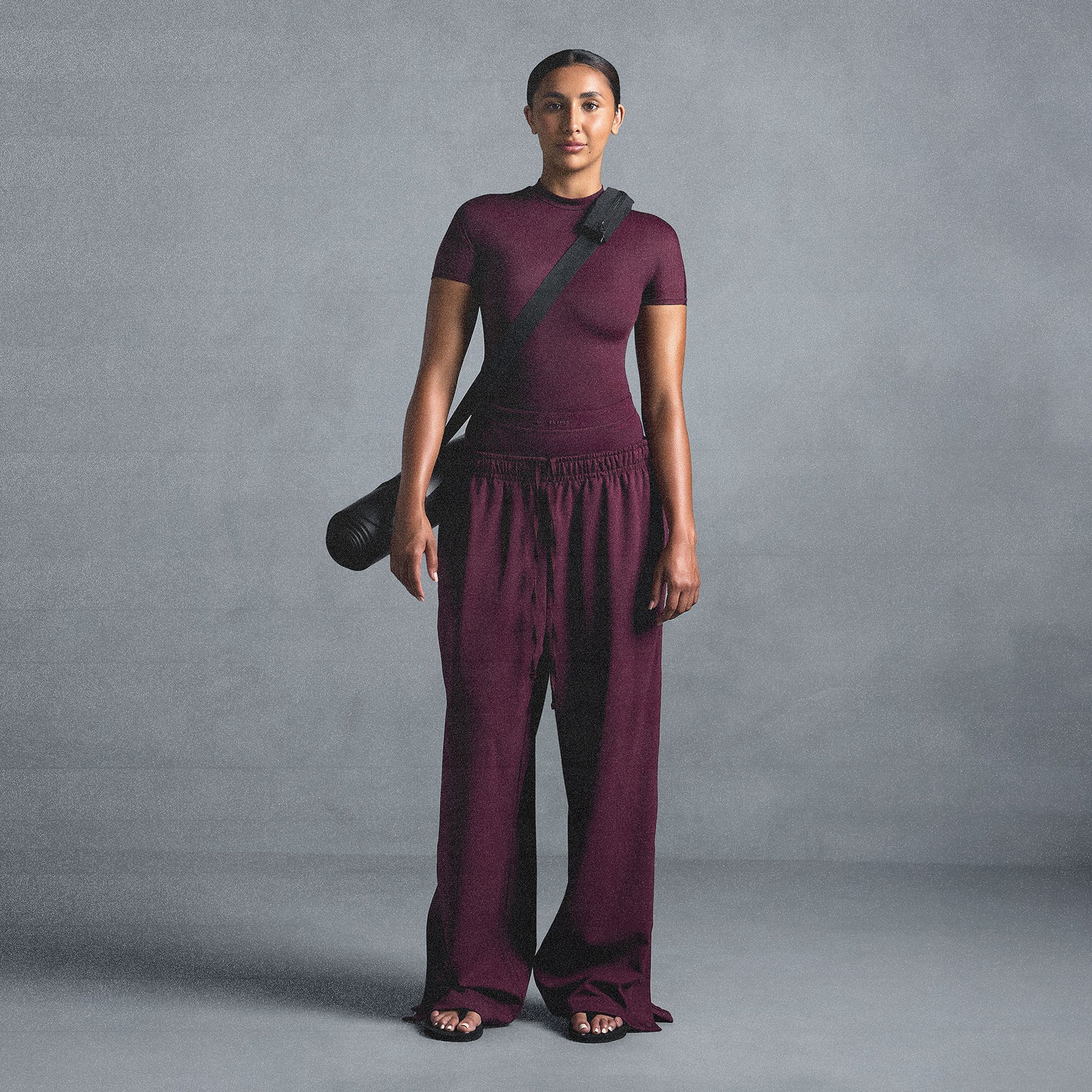 NikeSKIMS MATTE TRICOT SIDE SNAPS PANT | CURRANT