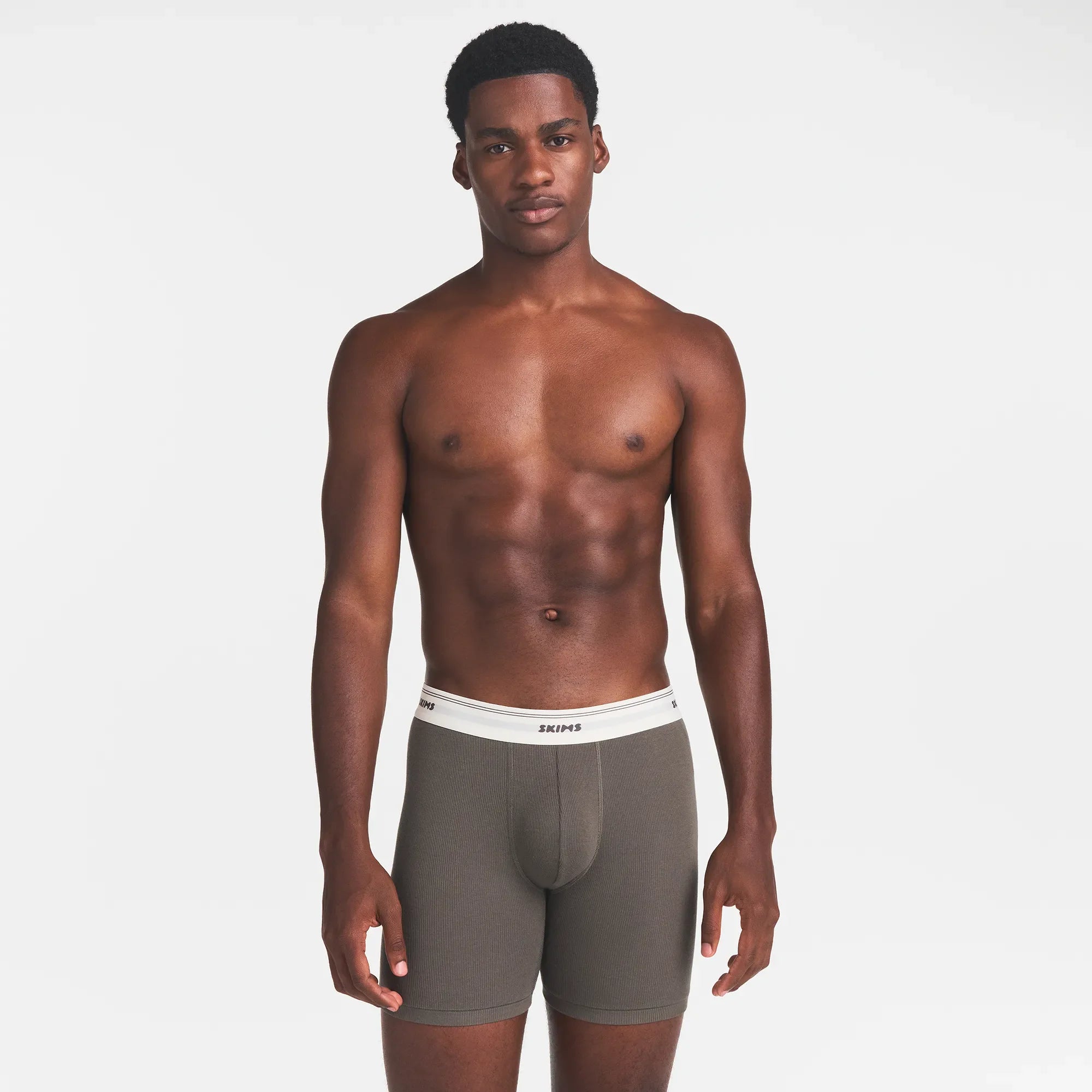 SKIMS COTTON RIB MENS 5" BOXER BRIEF | JUNGLE