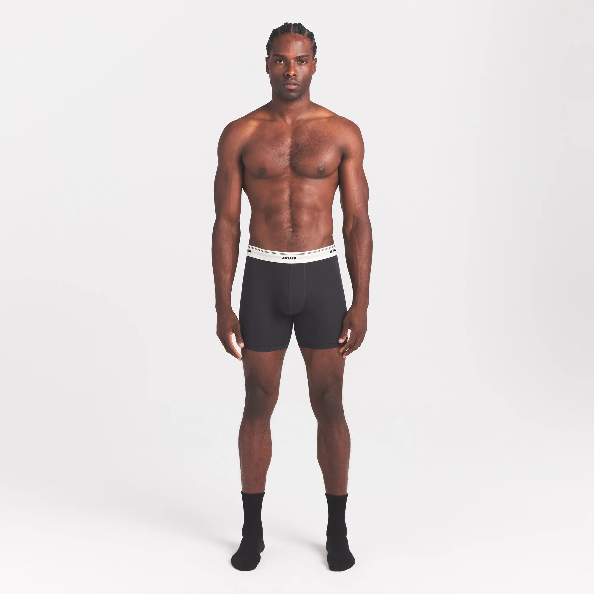 SKIMS COTTON RIB MENS 5" BOXER BRIEF | ONYX