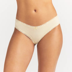 LIGHTWEIGHT COTTON LACE BRIEF | BUTTER TONAL