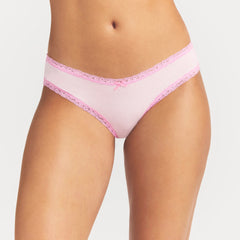 LIGHTWEIGHT COTTON LACE BRIEF | CHERRY BLOSSOM