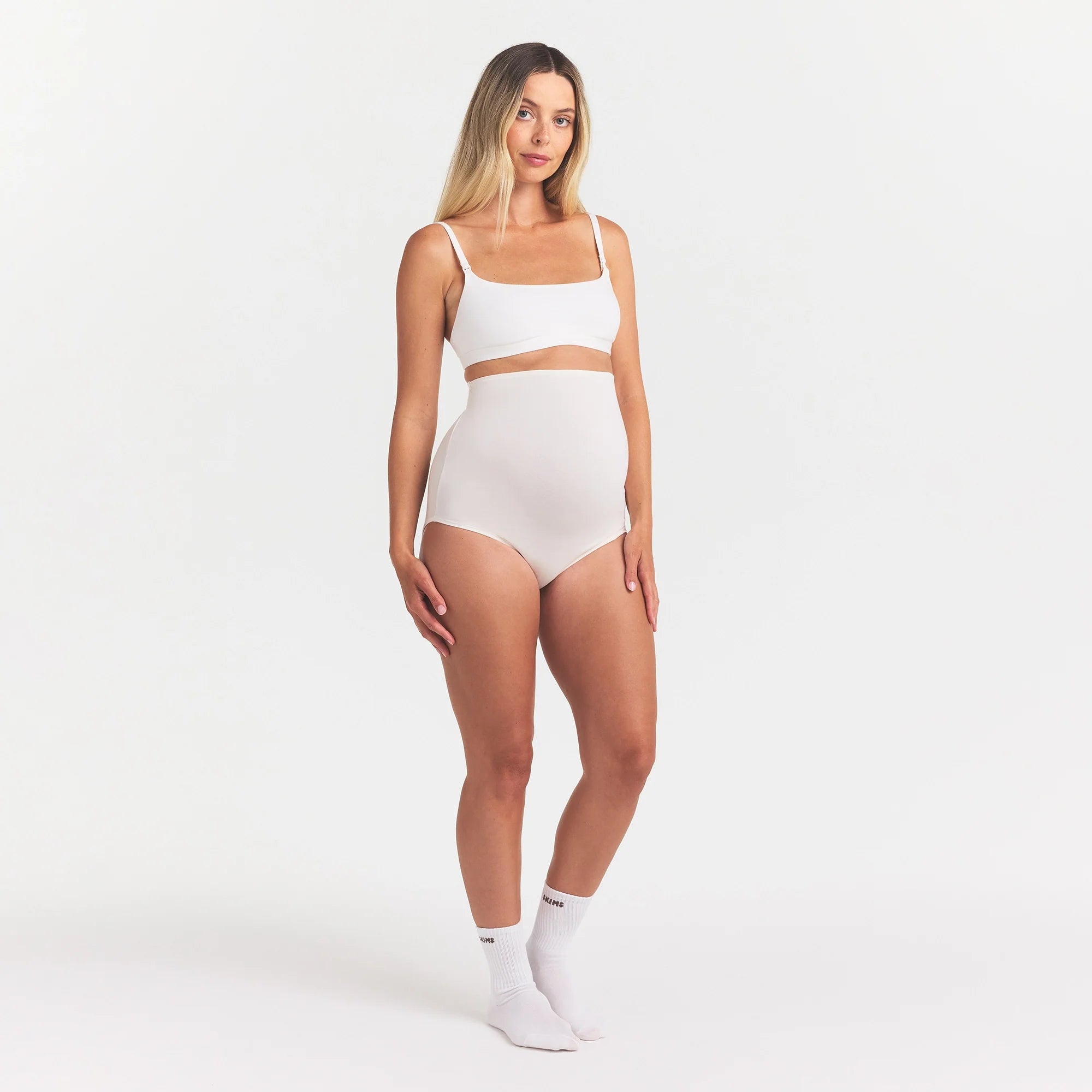 COTTON JERSEY MATERNITY HIGH-WAISTED BRIEF | MARBLE