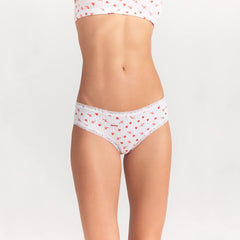 LIGHTWEIGHT COTTON POINTELLE LACE BRIEF | SNOW ARROWED HEARTS