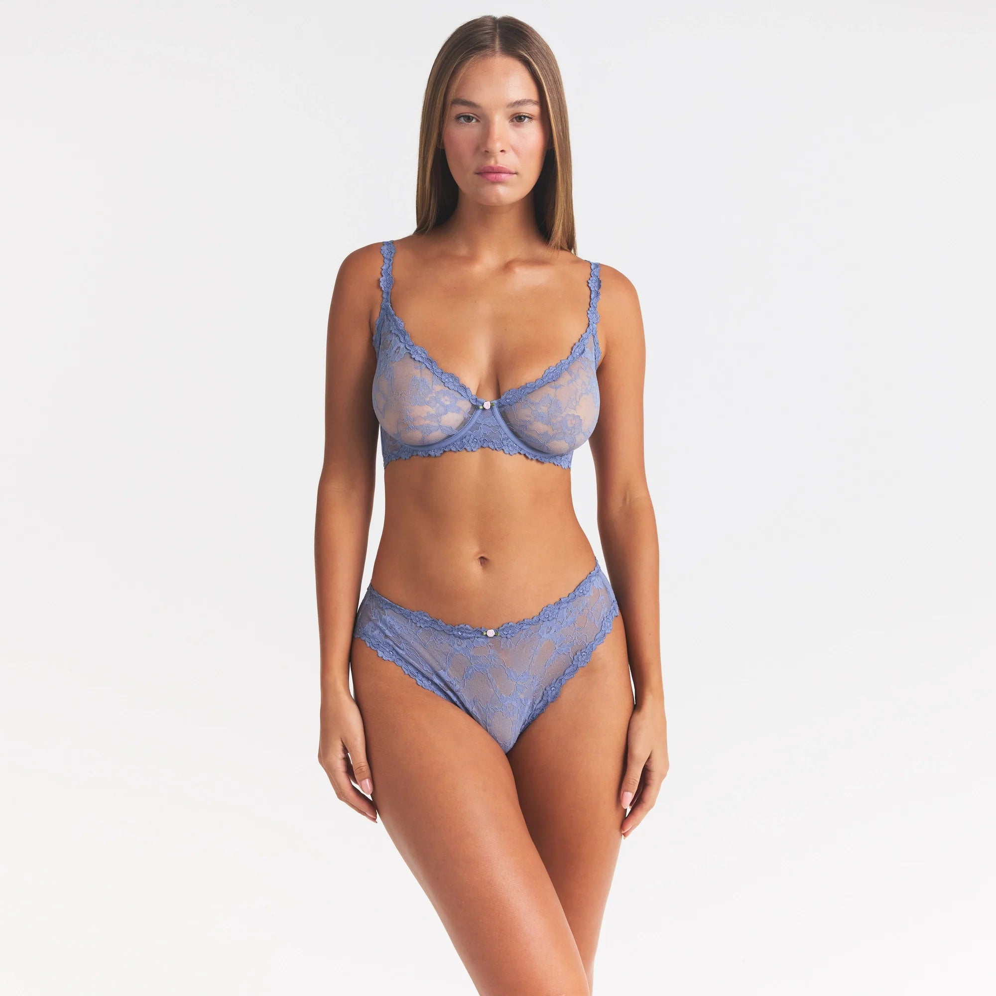 STRETCH LACE BRIEF | SLATE