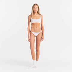 LIGHTWEIGHT COTTON POINTELLE SCOOP BRALETTE | SNOW