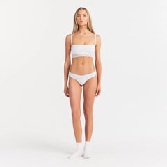 LIGHTWEIGHT COTTON STRAIGHT NECK BRALETTE | SNOW