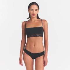 LIGHTWEIGHT COTTON STRAIGHT NECK BRALETTE | SOOT TONAL