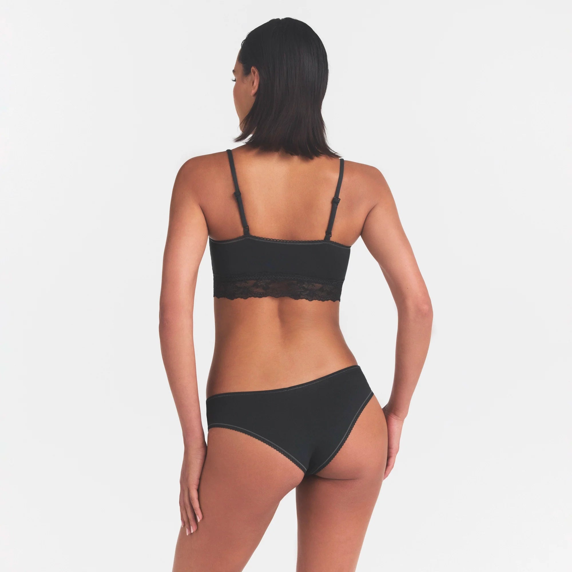 LIGHTWEIGHT COTTON STRAIGHT NECK BRALETTE | SOOT TONAL