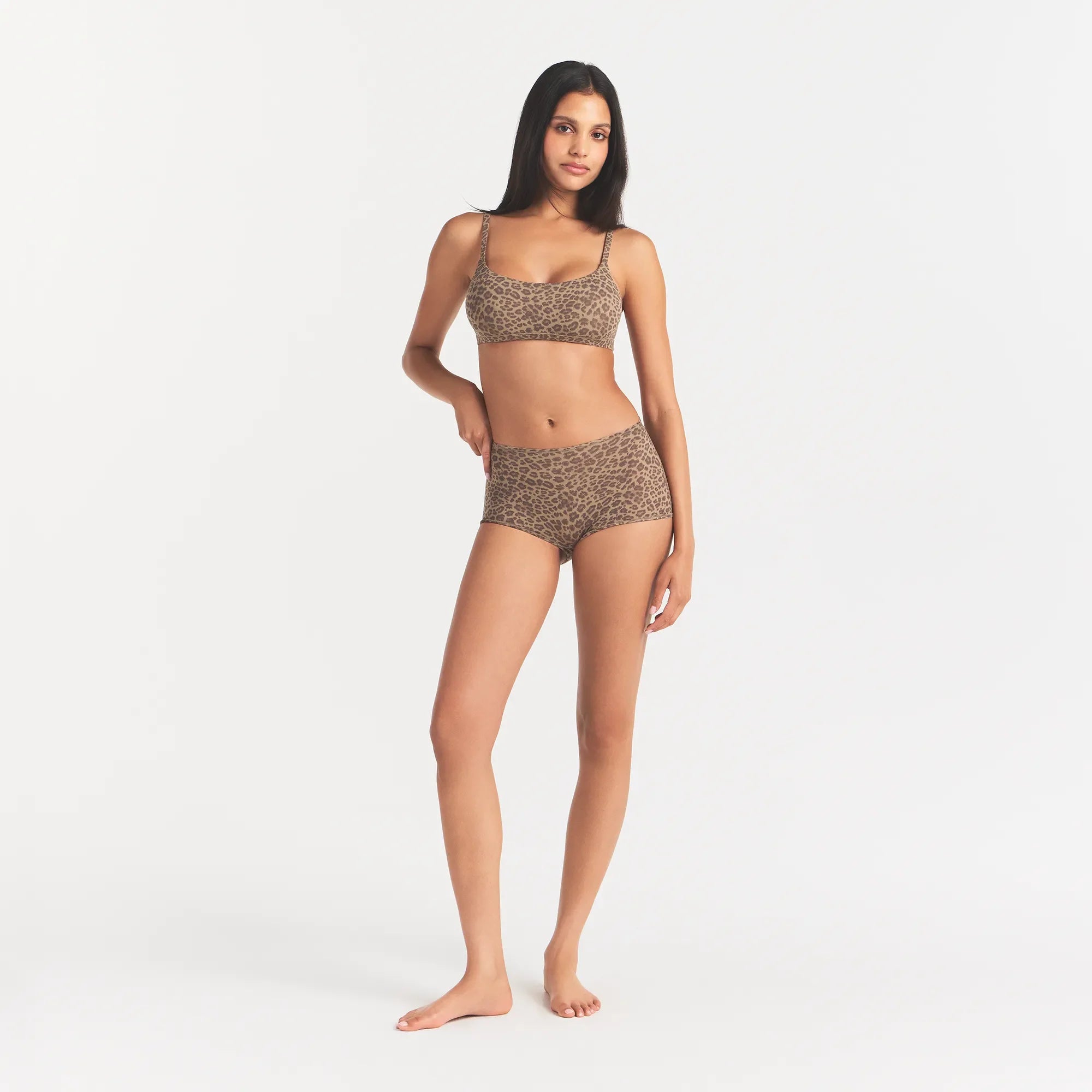 FITS EVERYBODY SCOOP BRALETTE | DESERT LEOPARD INK PRINT