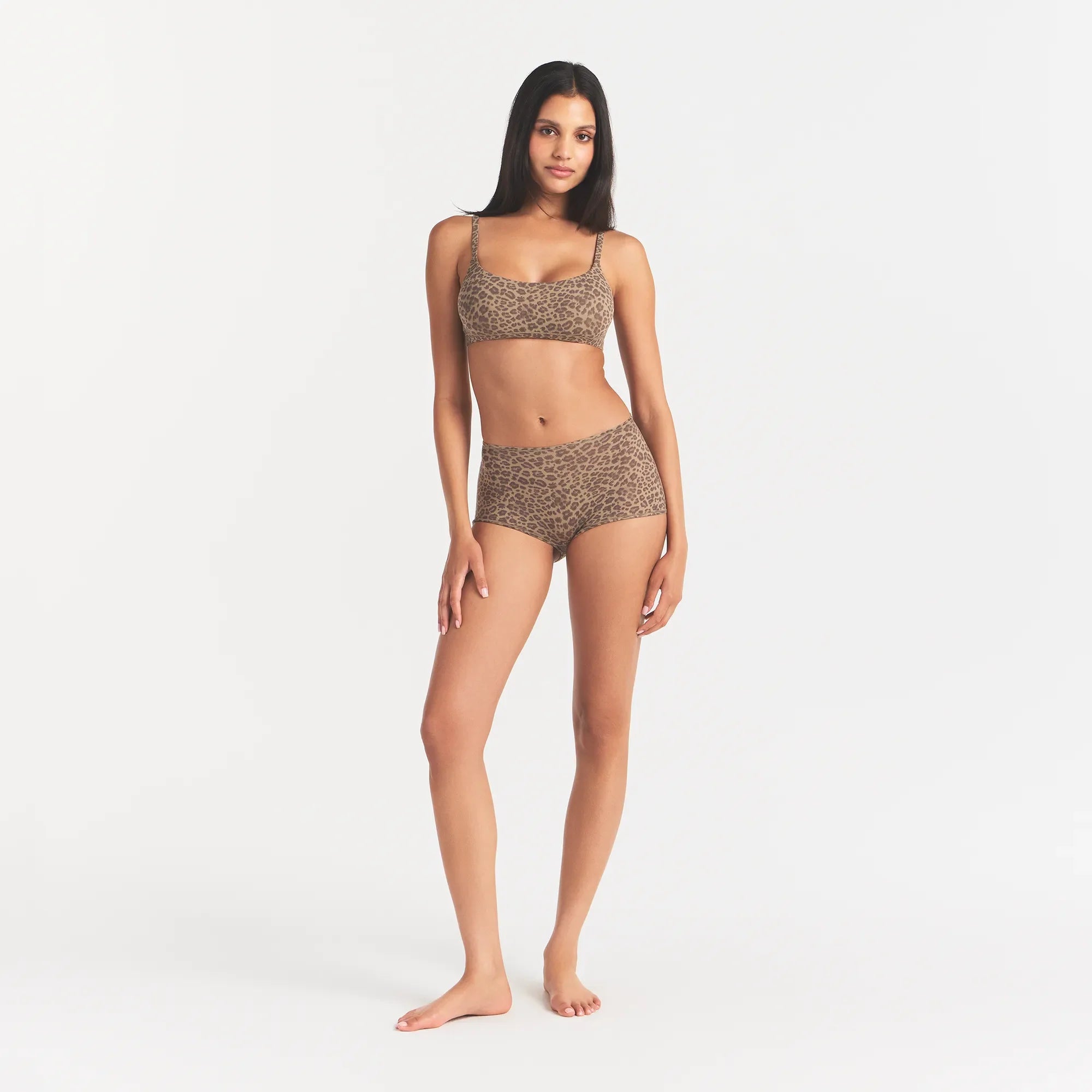 FITS EVERYBODY SCOOP BRALETTE | DESERT LEOPARD INK PRINT