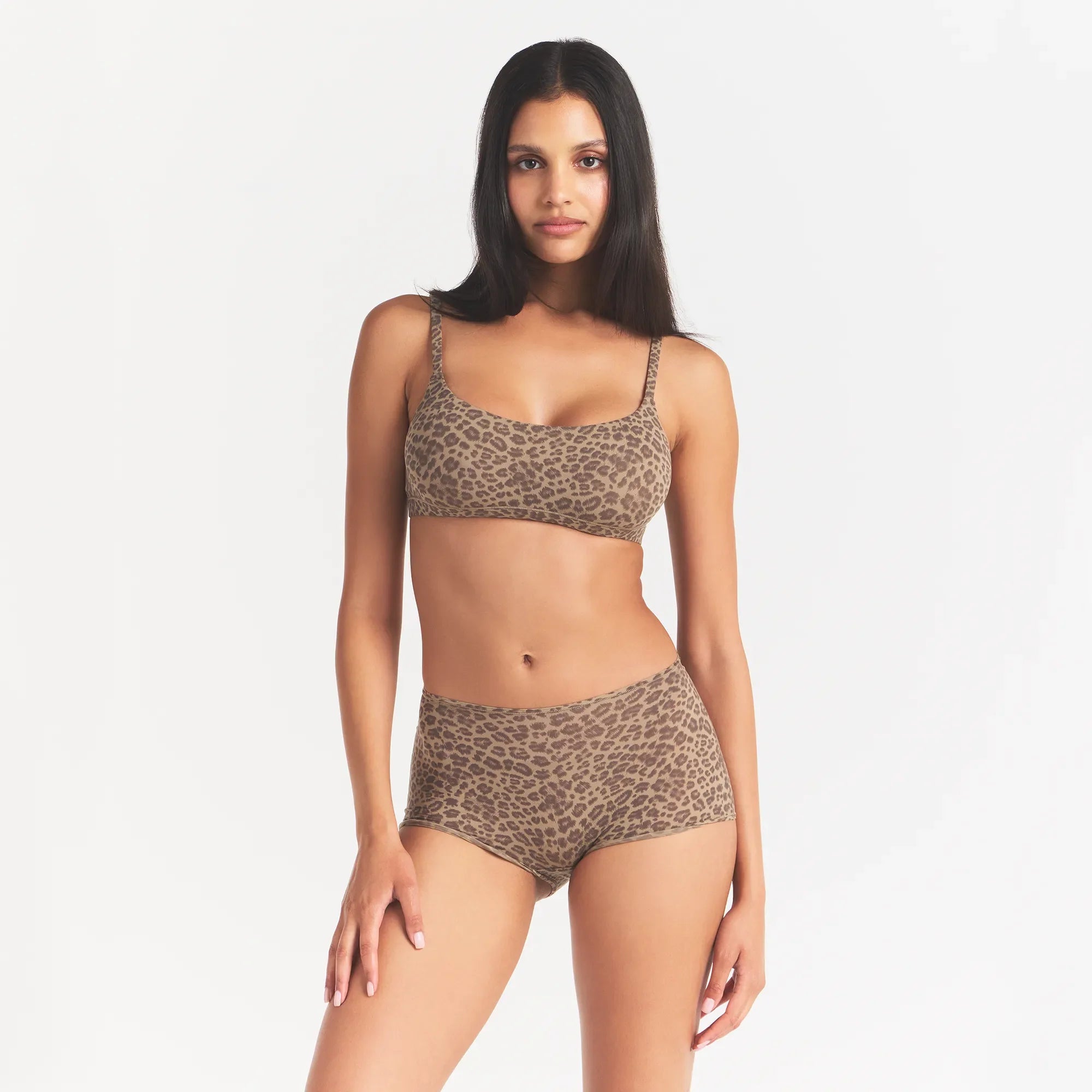 FITS EVERYBODY SCOOP BRALETTE | DESERT LEOPARD INK PRINT