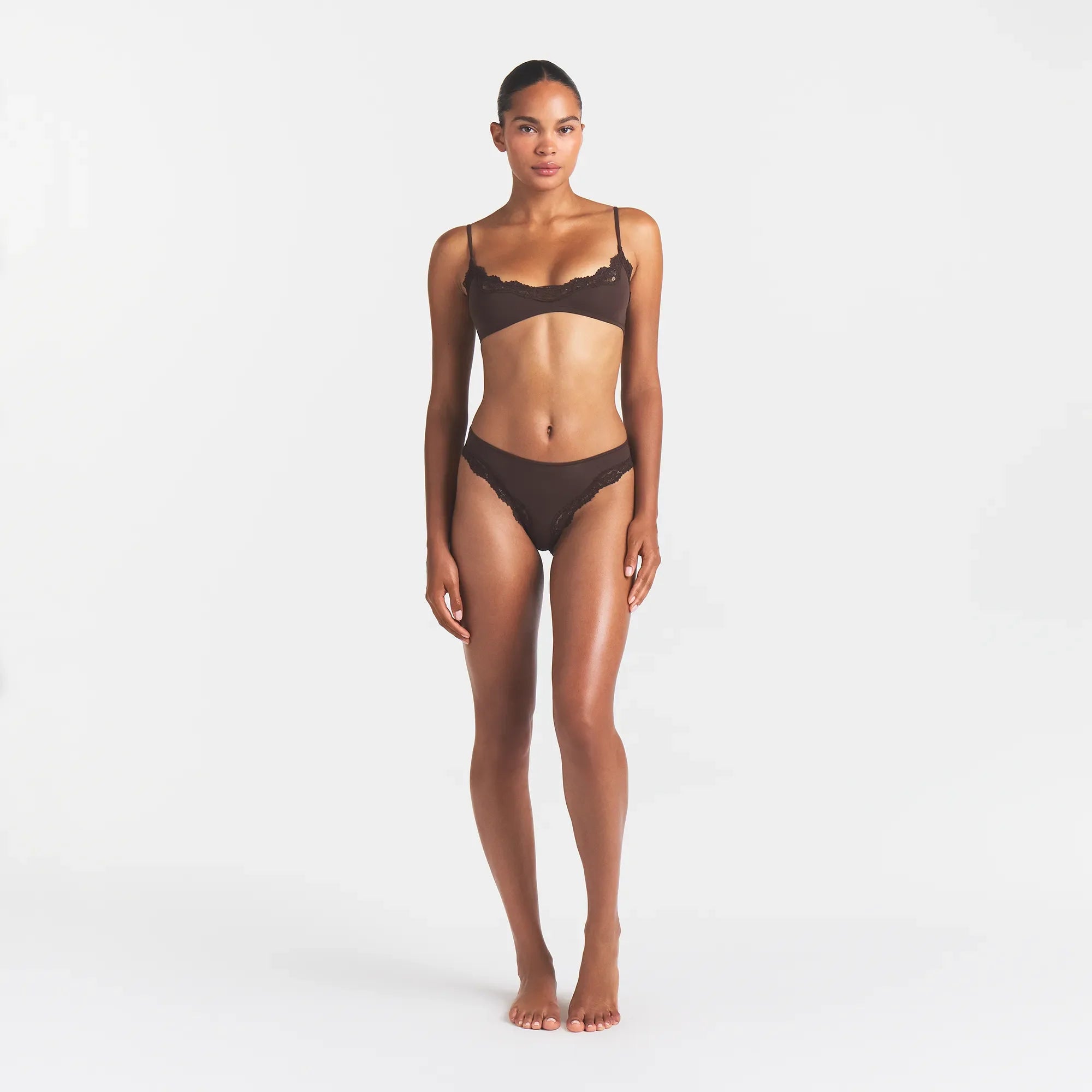FITS EVERYBODY LACE SCOOP BRALETTE | ESPRESSO