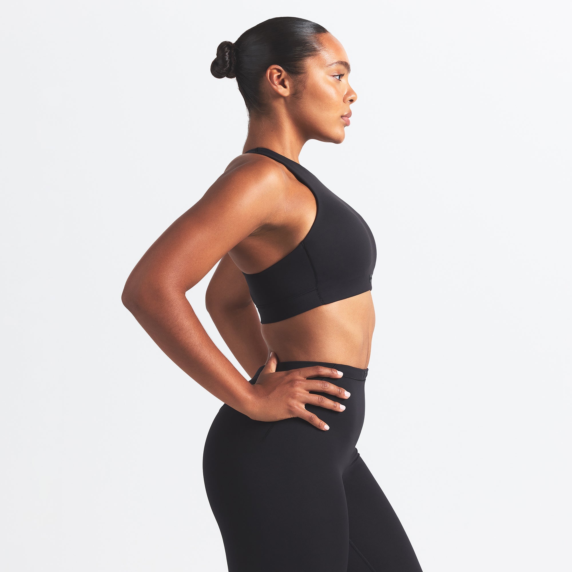 NikeSKIMS MATTE HIGH NECK BRA | OBSIDIAN