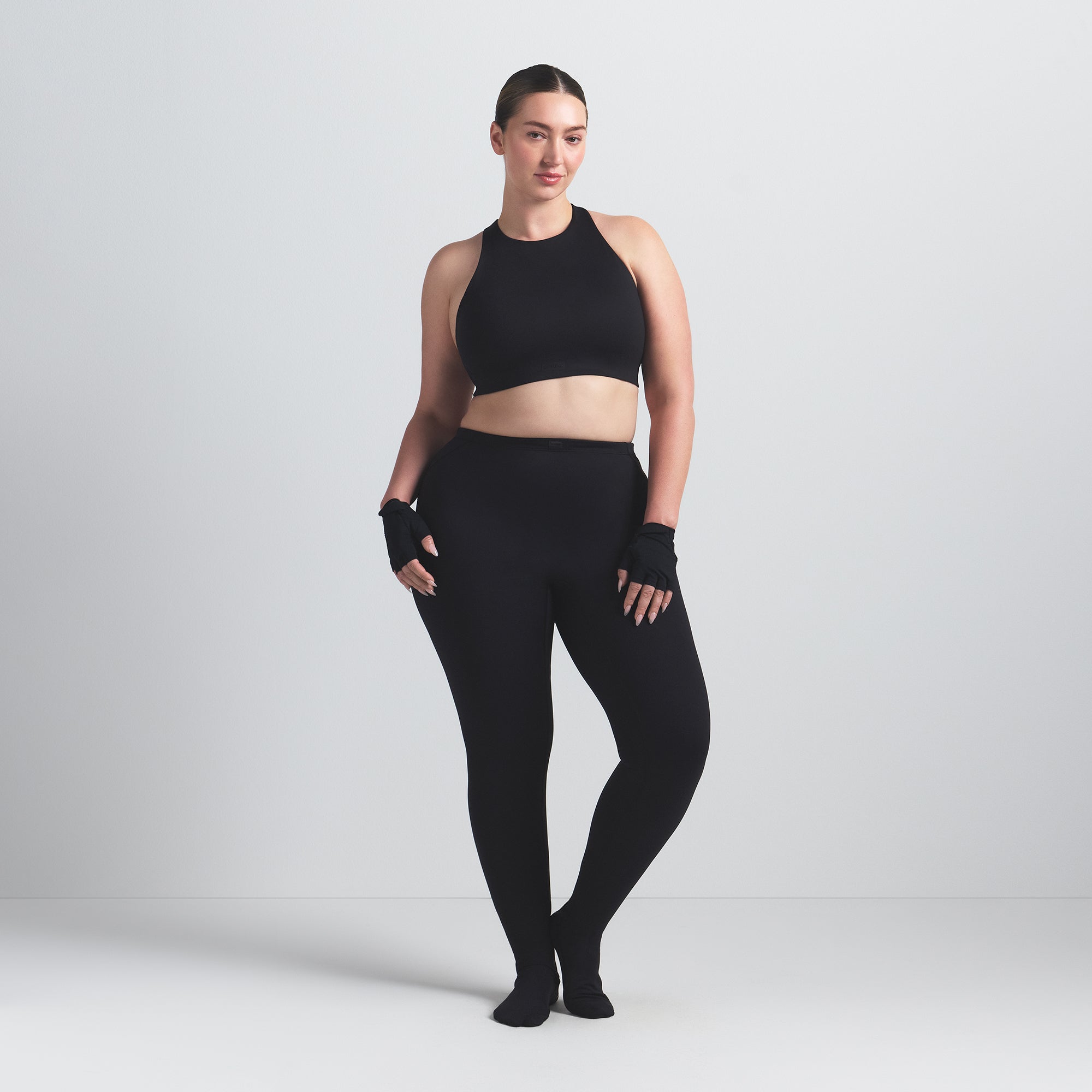 NikeSKIMS MATTE HIGH NECK BRA | OBSIDIAN