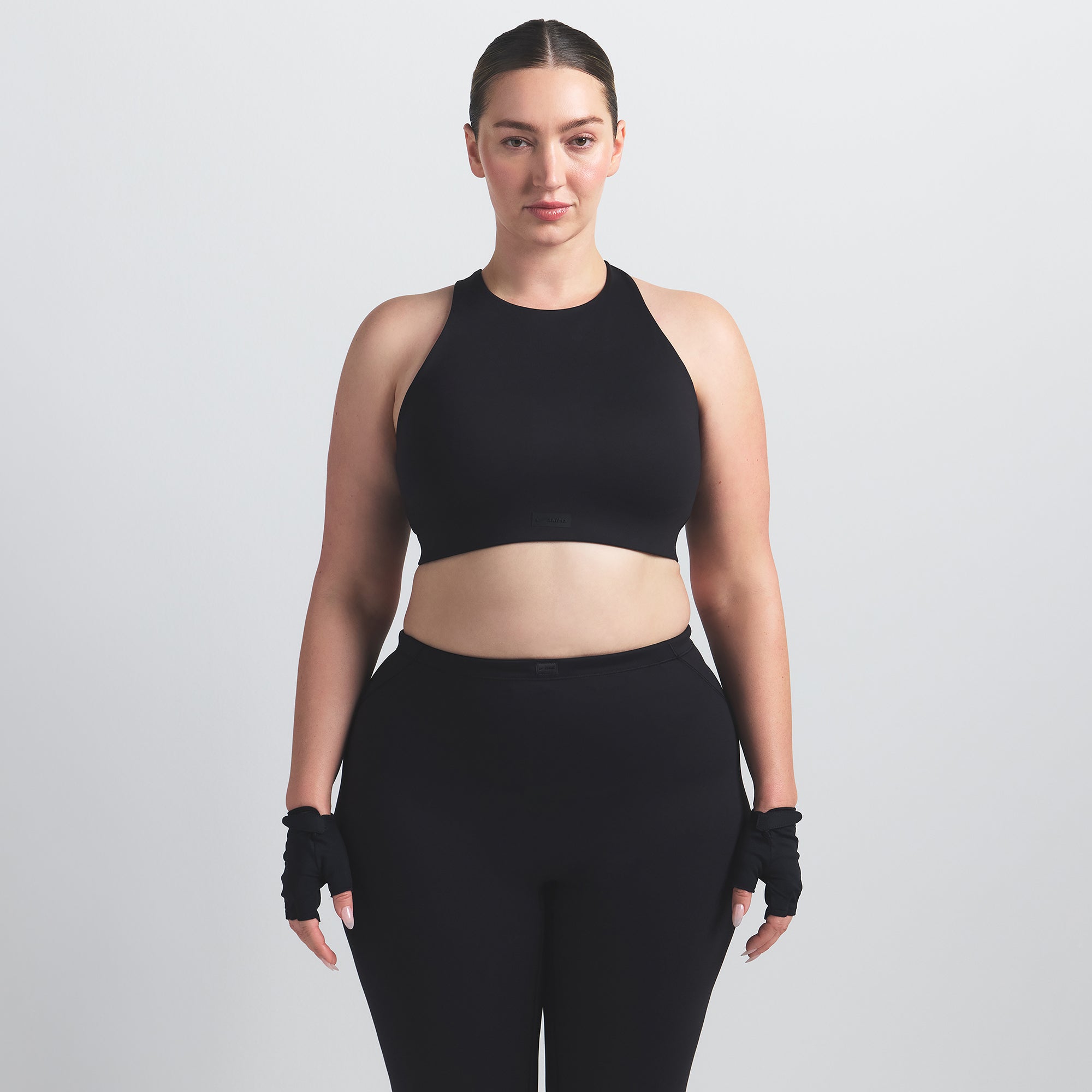 NikeSKIMS MATTE HIGH NECK BRA | OBSIDIAN